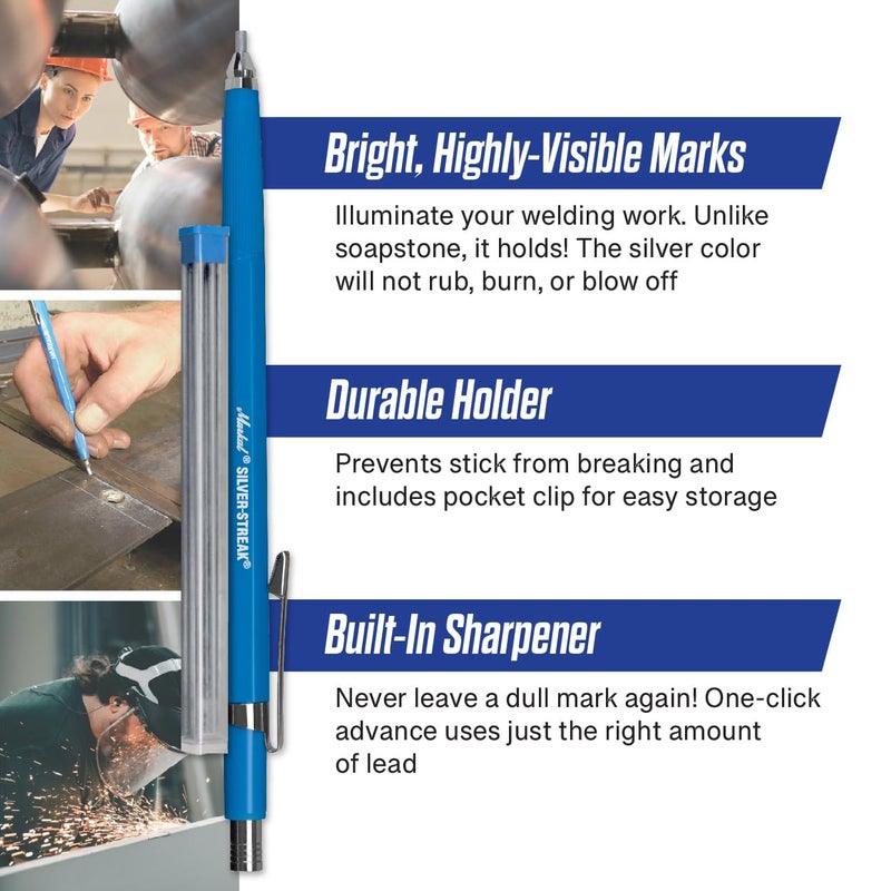 Hot Max Markal 96107 Silver-Streak Round Metal Marker with 6 Refills - Image 2